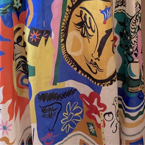 Soleil Print Linen Midi Sundress - Picture 8 of 10